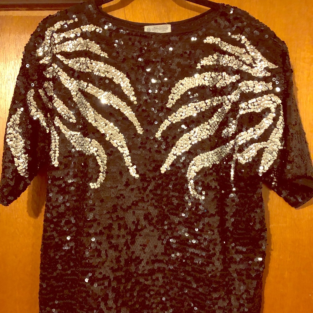 Vintage Hand Embroidered Sequin top